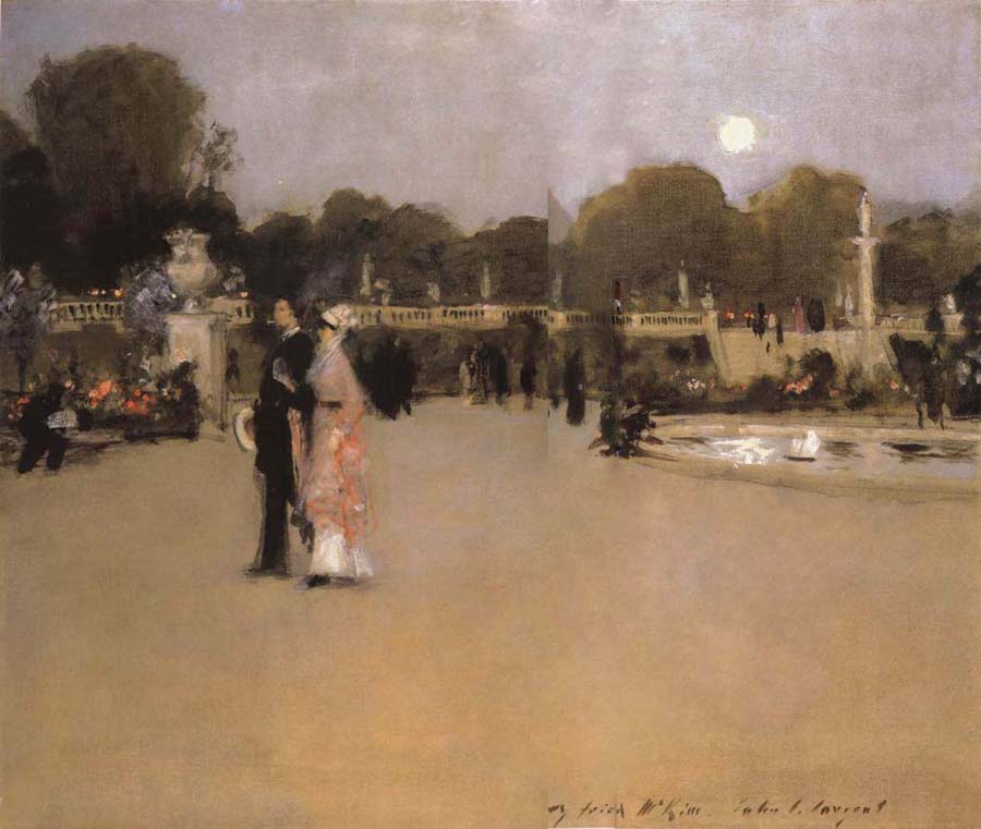 John Singer Sargent The Luxembourg Gardens at Twilight